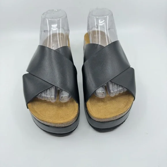 Free People Women's Platform Sidelines Color Black Leather SZ 38 US 8 - Picture 2 of 11